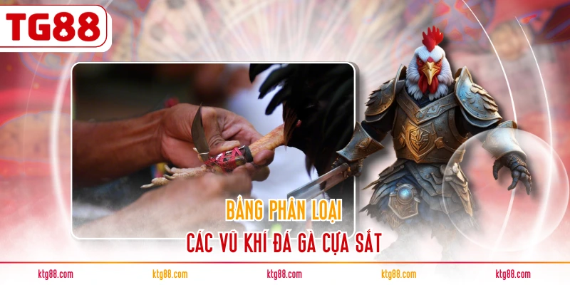 Bảng phân loại các vũ khí đá gà cựa sắt